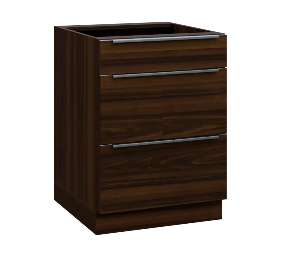 SIS - 6Z33 spodní skříňka, 3-zásuvková, 870x600x600, ořech královský